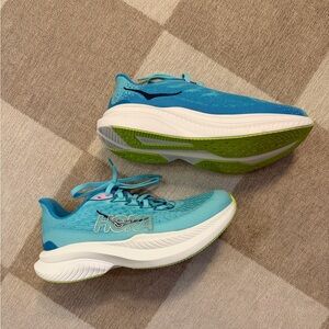 Hoka Turquoise and Lime Athletic Shoes